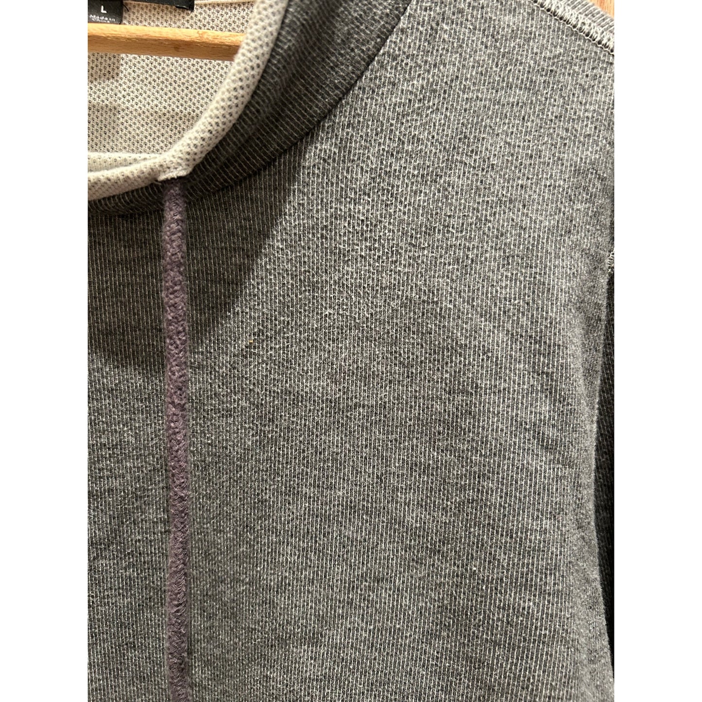 Robert Barakett Sweater Gray Knit Pullover Drawstrings Men's Medium