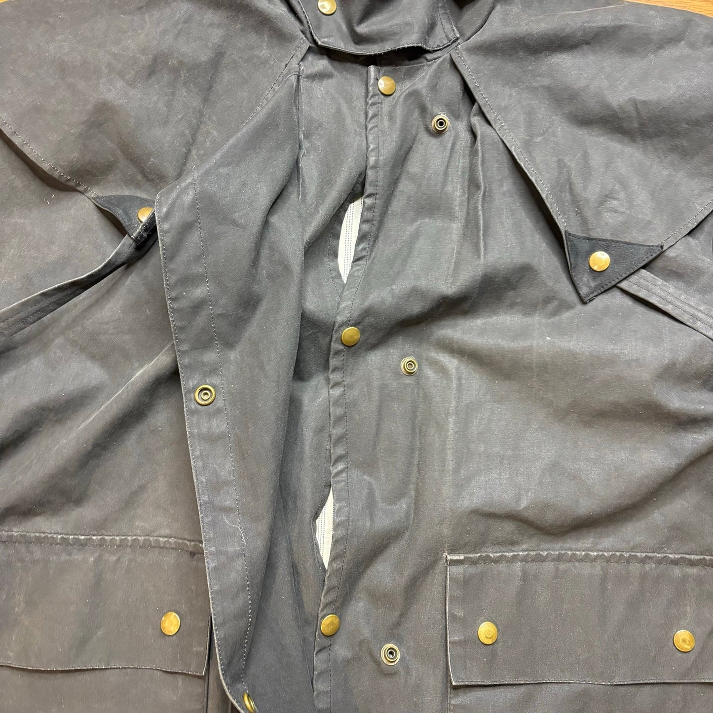 Vintage Outbound Australia Waxed Cotton Oilskin Field Jacket Storm Cape XL