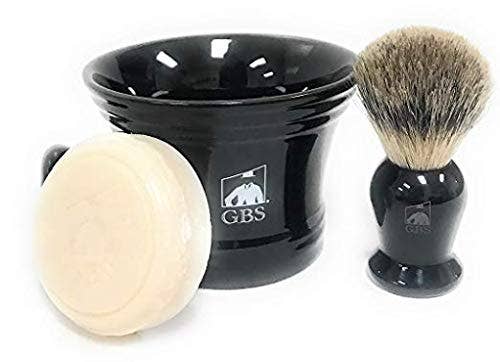 GBS 3 Piece  Mug, brush and Shaving soap Set