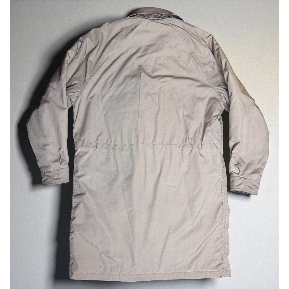 Vintage LL Bean Khaki Tan Stadium Parka Overcoat Mens Wool Lined M Men's