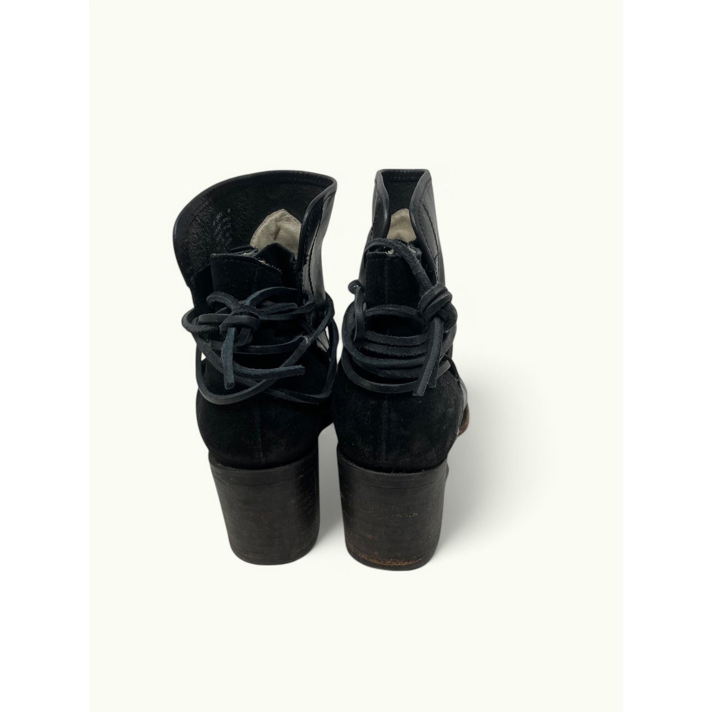 Freebird by Steven Casey Ankle Bootie Black Leather Women's Size 8