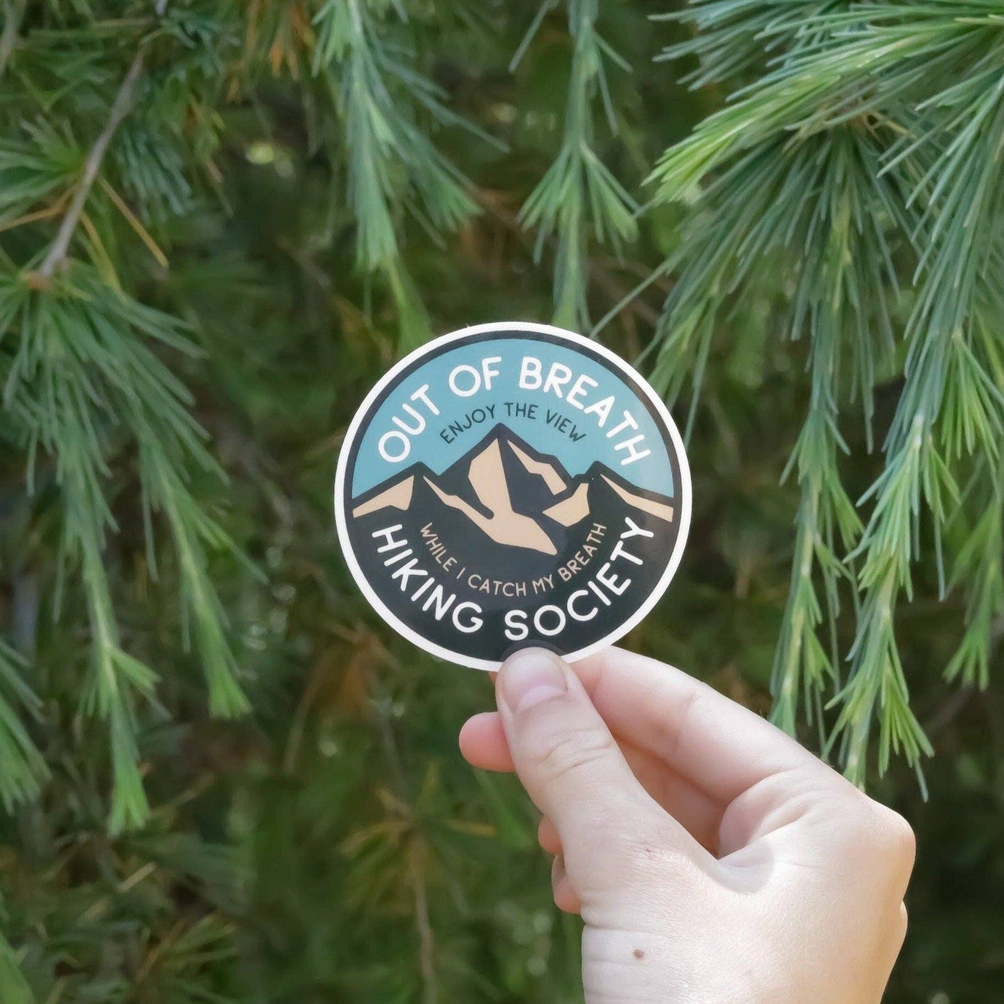 Out of Breath Hiking Society Waterproof UV Resistant Sticker