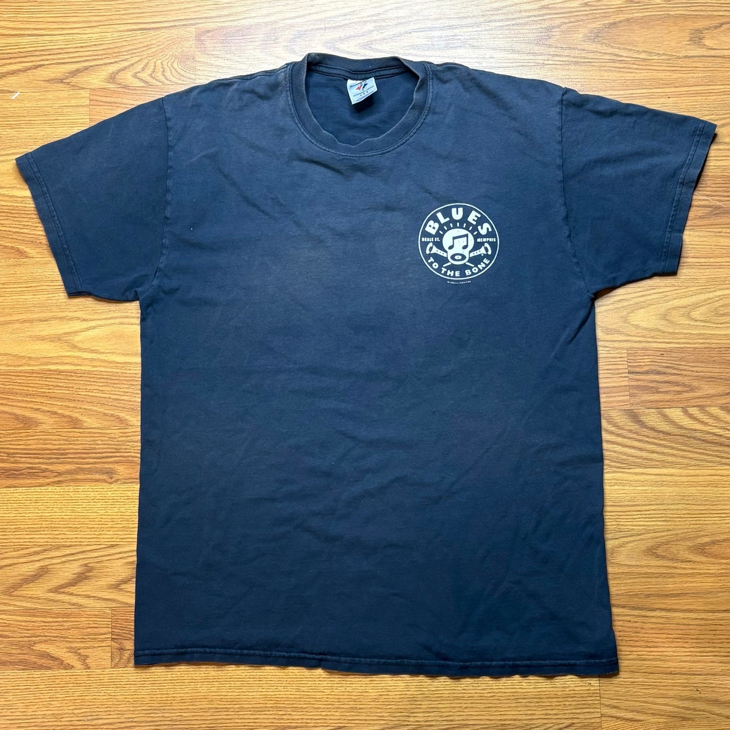 Blues To The Bone Memphis Beale St Graphic T Shirt Mens Large Double Sided Music Tee