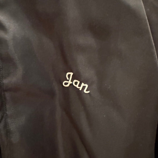Vintage Hank Williams Jr Satin Bomber Lined Black Jan Embroidered Med