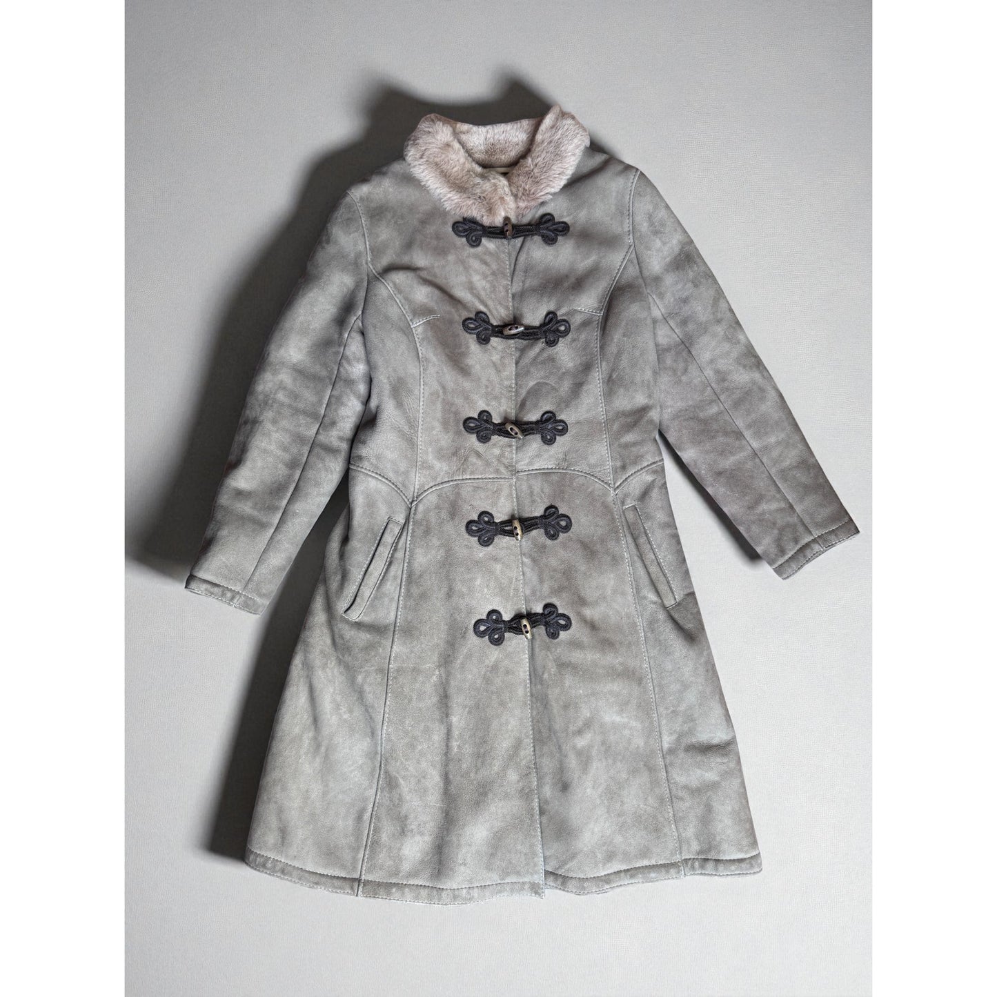 Vintage Sheepskin Shearling Fur Suede Penny Lane Style Medium Women Fitted