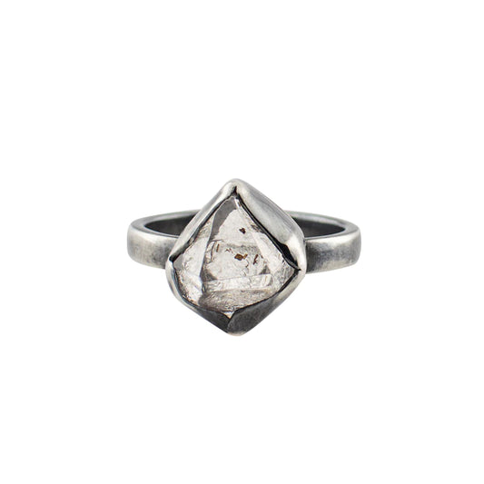 Herkimer Protector Ring Antiqued Silver Ring Sz 7