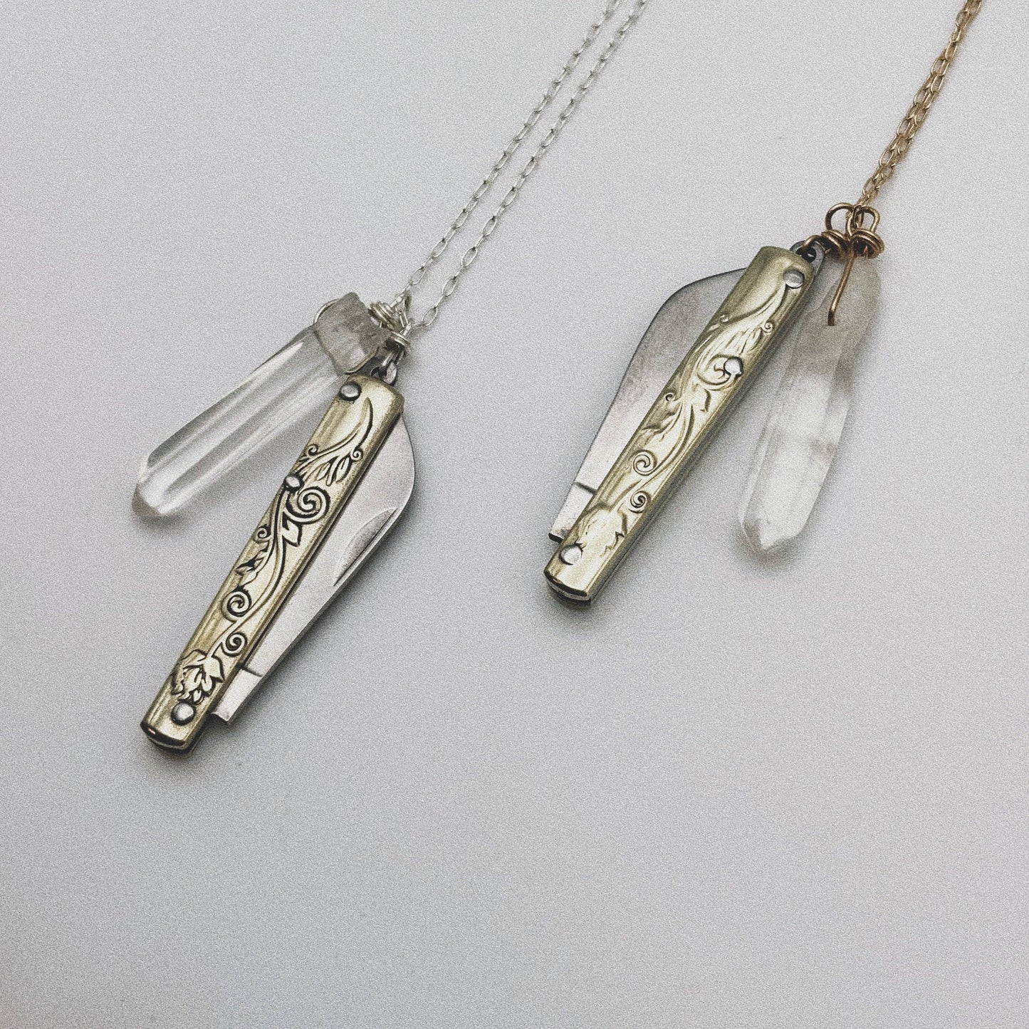 Handmade Amelia Necklace | Knife Necklace | Quartz Crystal