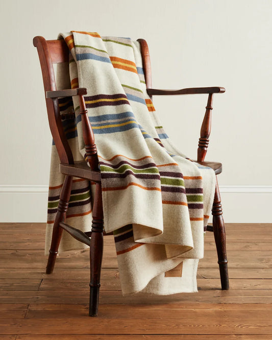 Bridger Stripe Throw Blanket - Ivory Mix