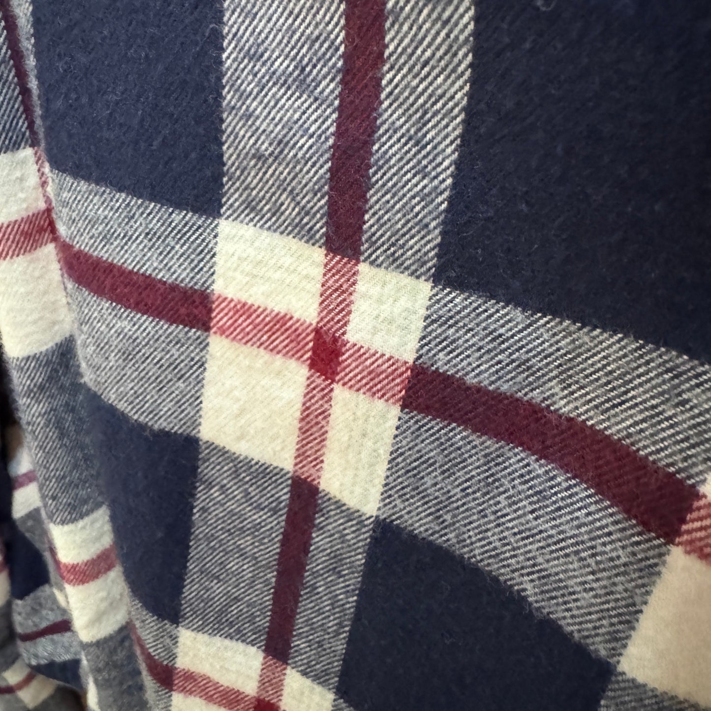 Vintage 1990s Ralph Lauren Flannel Cotton Soft Heavy M Plaid Polo Blue Red Blair