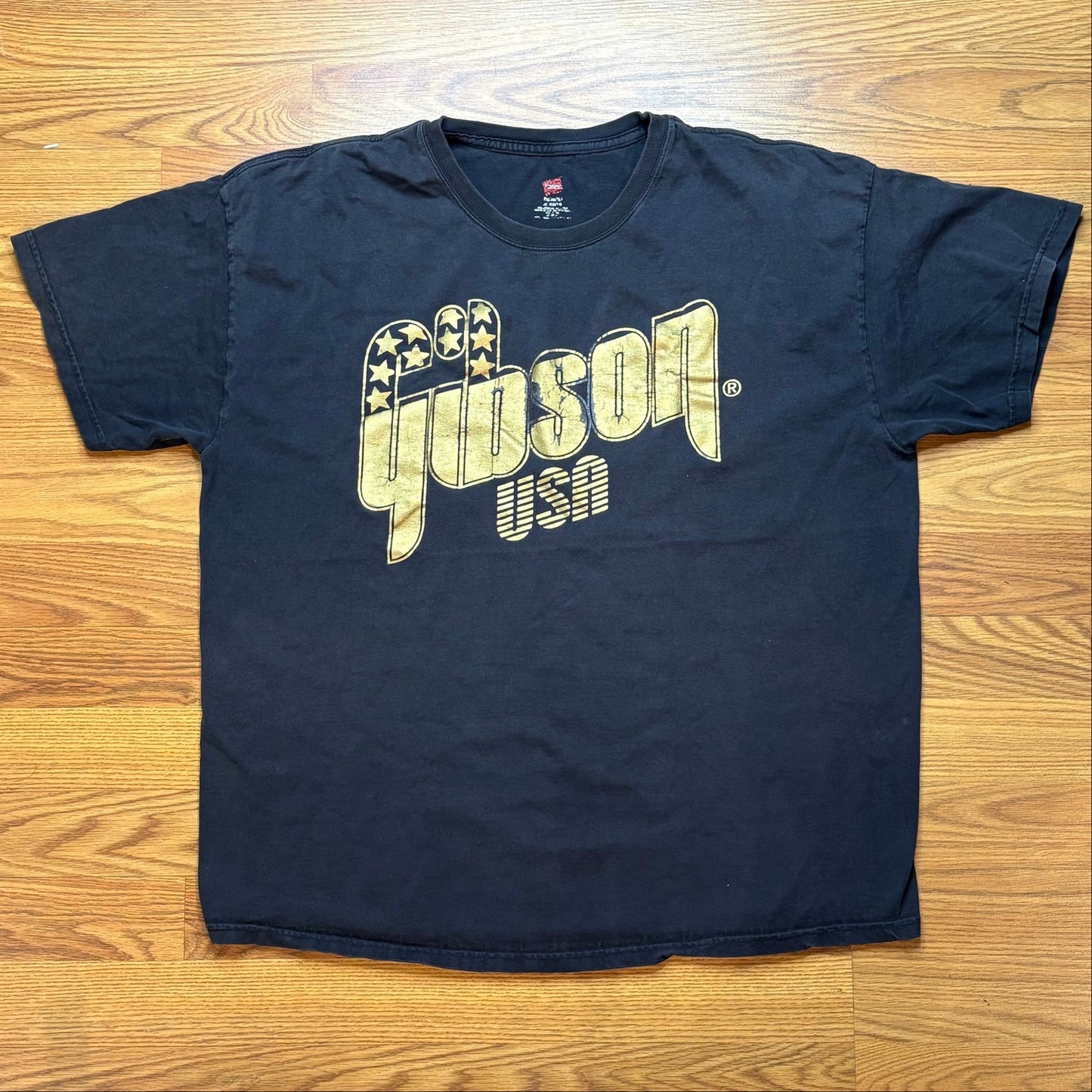Gibson USA Graphic T Shirt Mens XL Black Guitar Music Rock Logo Tee