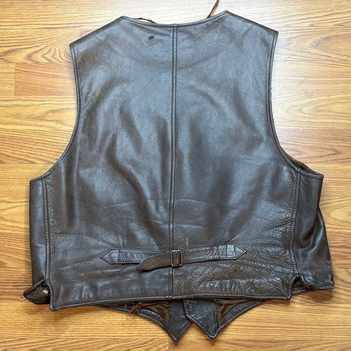 Vintage 1990s Banana Republic Leather Vest Brown Mens XL Western Biker USA