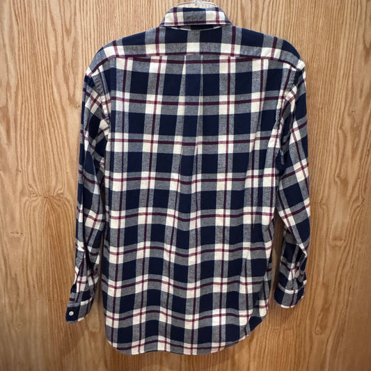 Vintage 1990s Ralph Lauren Flannel Cotton Soft Heavy M Plaid Polo Blue Red Blair