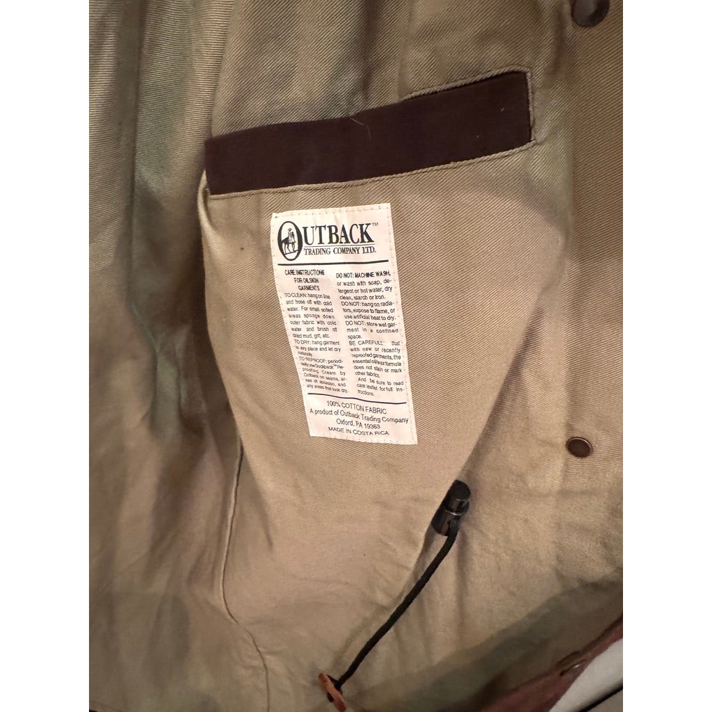 Vintage Australian Outback CO Outback Oilskins Brown Cotton Small