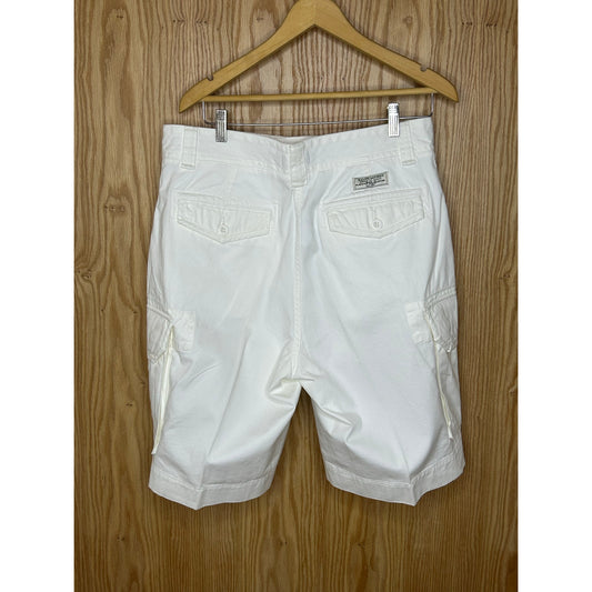 Vintage White Linen Polo Ralph Lauren Men's Shorts Size 33