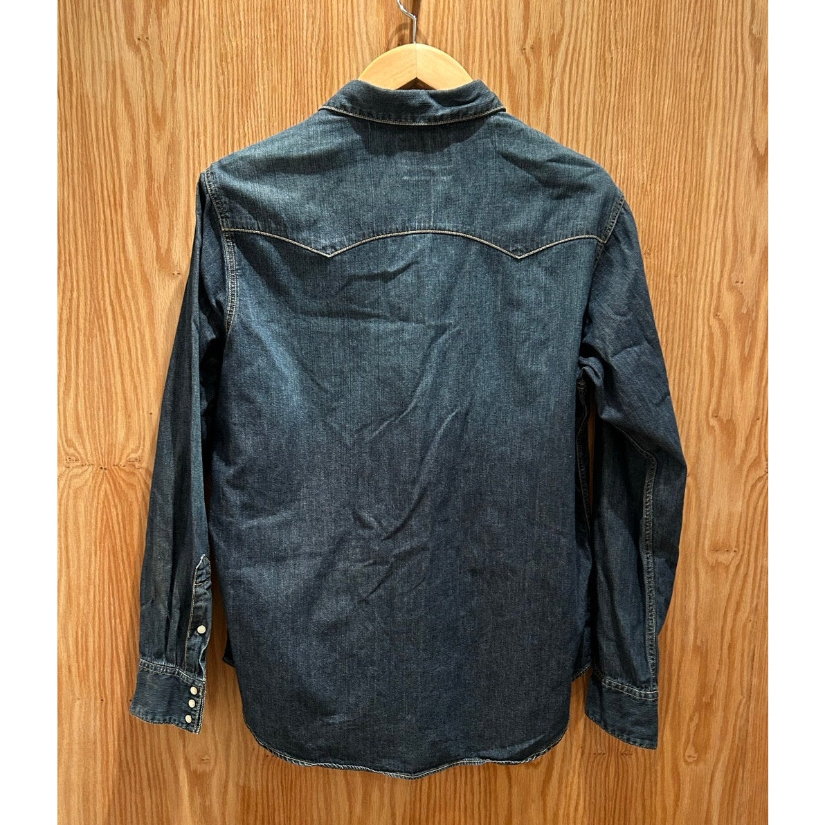 Vintage 1990s Polo Ralph Lauren Western Denim Pearl Snap Shirt Men's L Med Wash