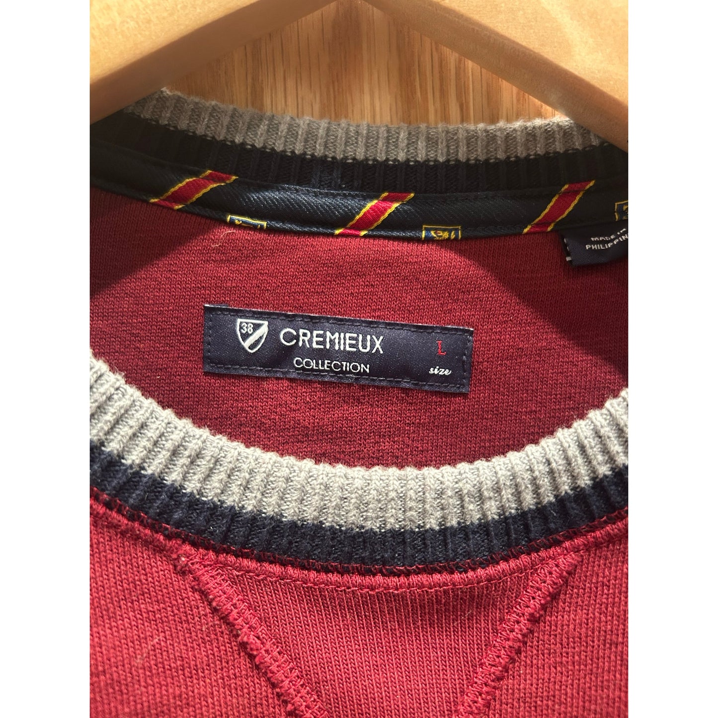 Vintage 1990s Cremieux Red Sweatshirt Mens Large Crewneck Embroidered Shield