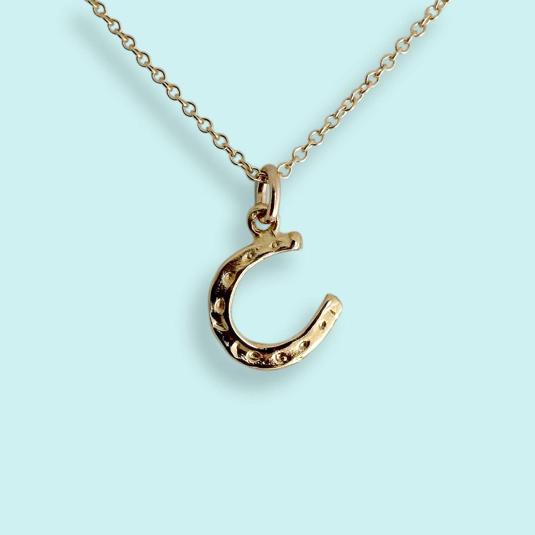 Tiny Gold Horseshoe Necklace