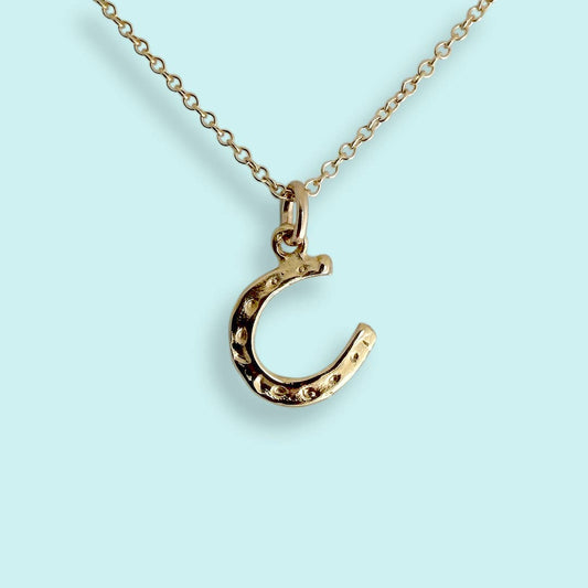 Tiny Gold Horseshoe Necklace