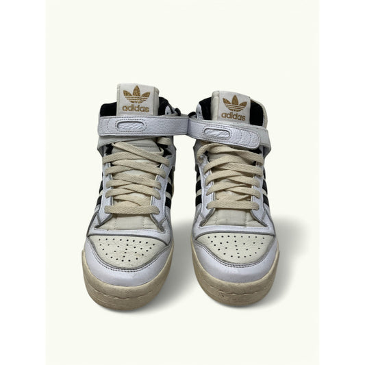 Y2K Mens Adidas Forum 84 High Top White Black Gold Men's Size 5.5