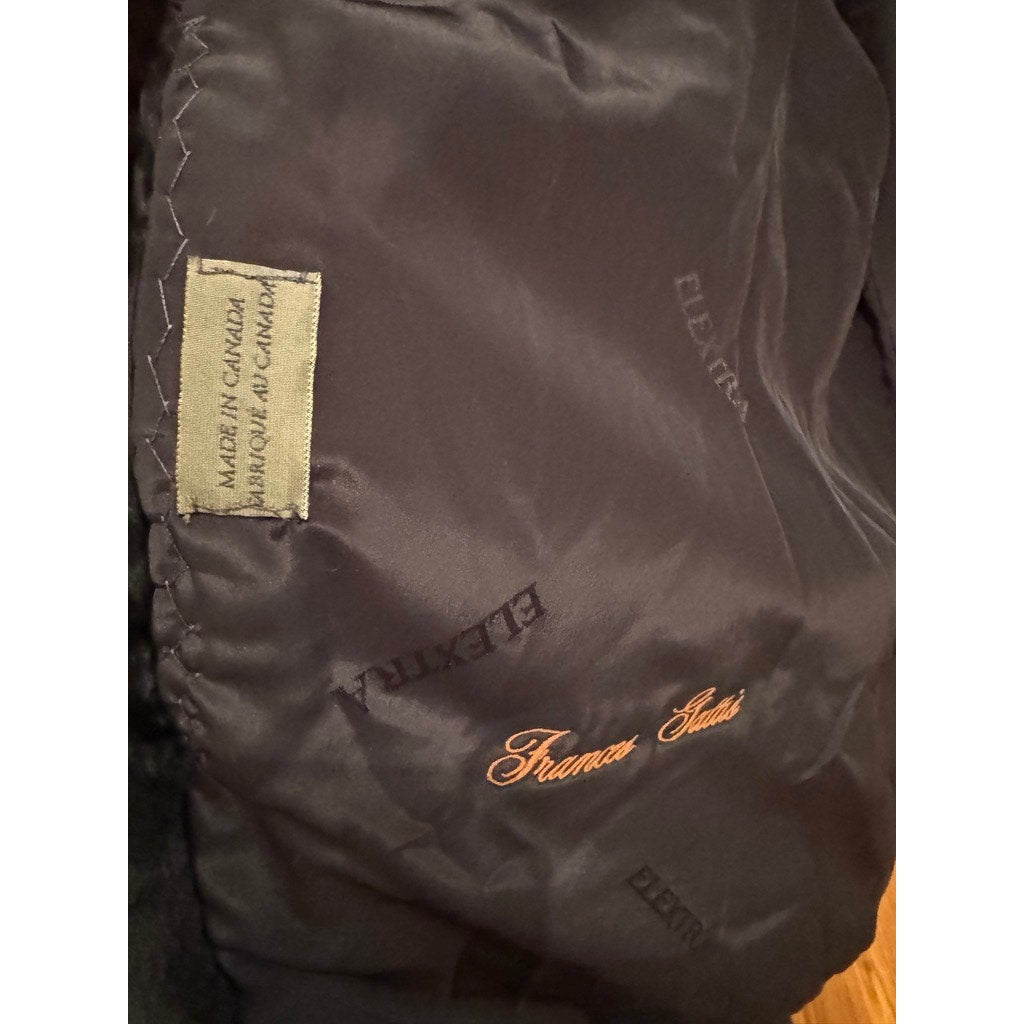Vintage Shorn Mink Coat Black Mid Length Canada Made Women's Elextra Electra