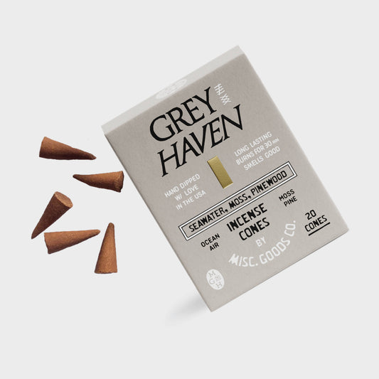Greyhaven Incense Cones | Handmade | Pine, Moss & Ocean