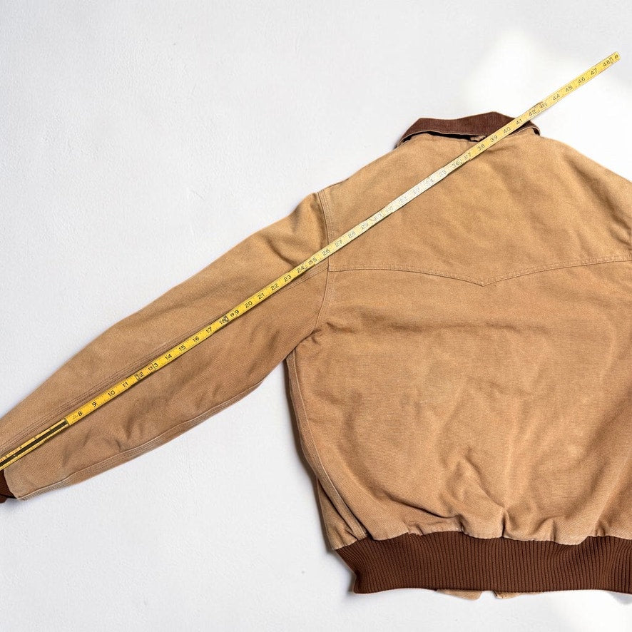 Vintage 1990s Santa Fe Jacket Workwear Western Men's XL Tan Duck Canvas