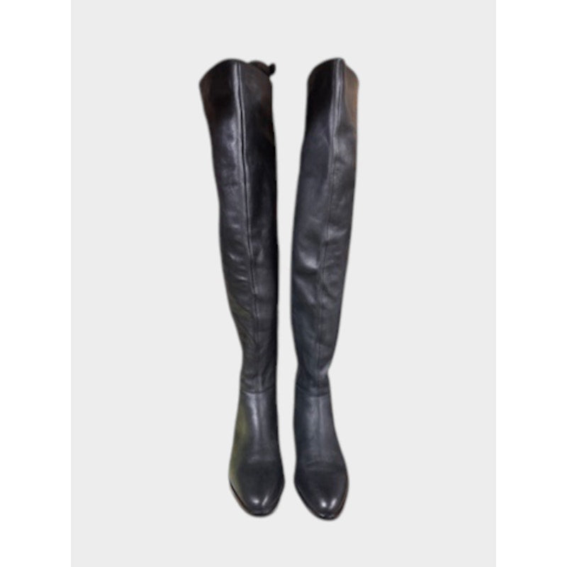 Vince Camuto OTK Over The Knee Leather Boots Black Women's 8