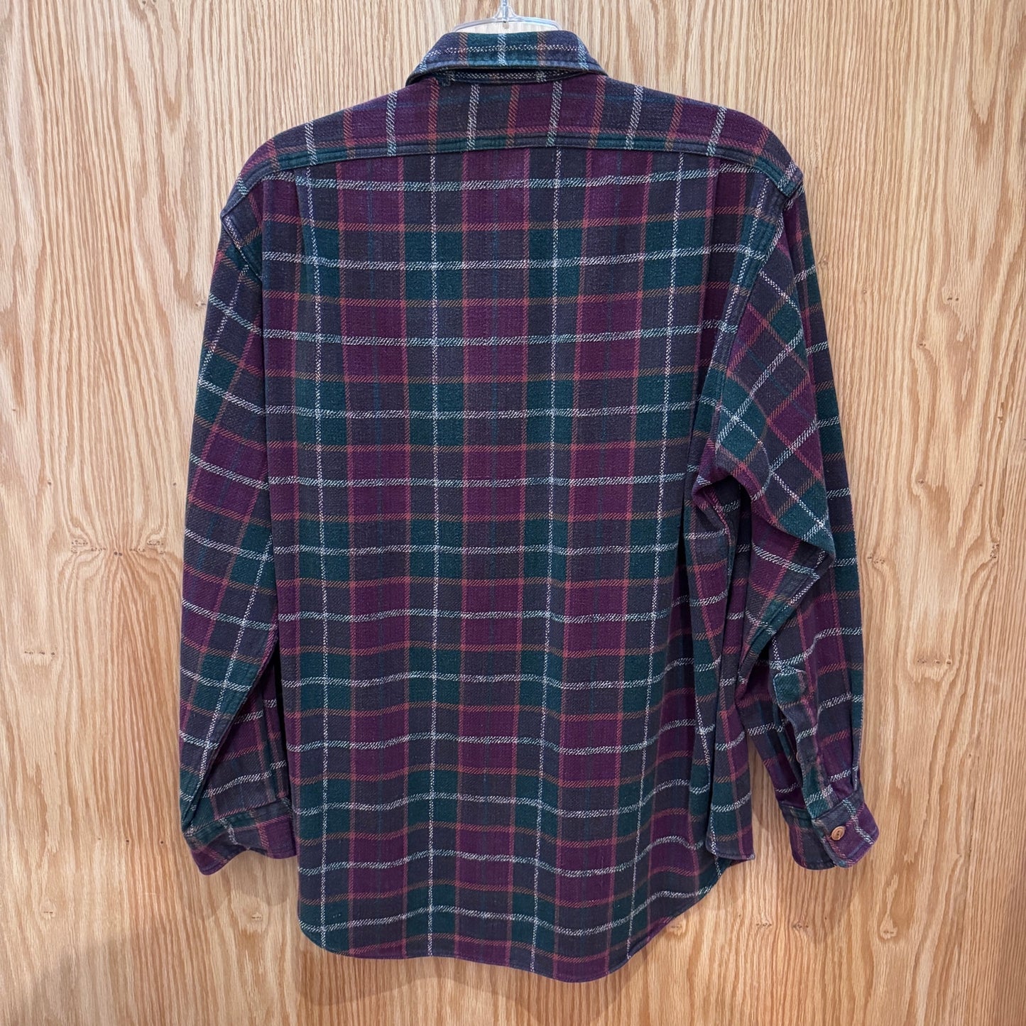 Vintage 1990s Polo by Ralph Lauren Flannel Cotton Soft Heavy M Maroon Green