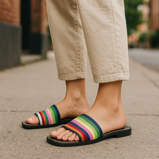 Kate Spade Rainbow Slides Women's 8.5 M Sandals Flat