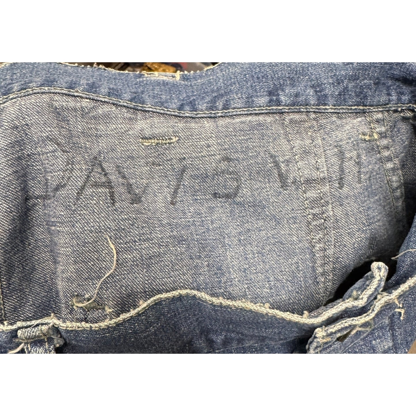 Vintage 1940s WW2 US Navy USN Dungarees Utility Trousers Denim Baker Pants 30x32