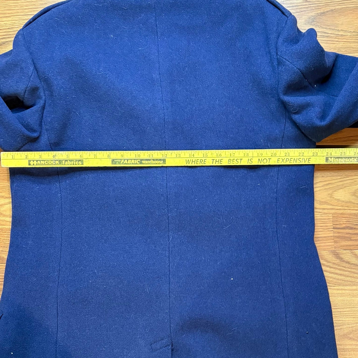 Vintage 1970s Navy Blue Wool Peacoat Men's Large Gold Buttons Double Breasted