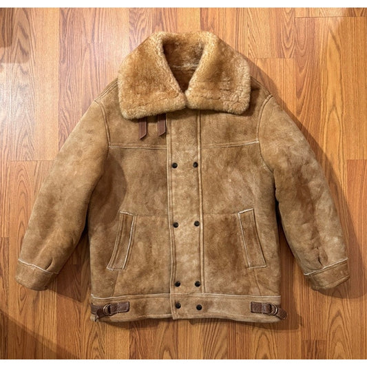 Overland Sheepskin B-3 Style Bomber Shearling 36 Men's Small Women's Medium Unis