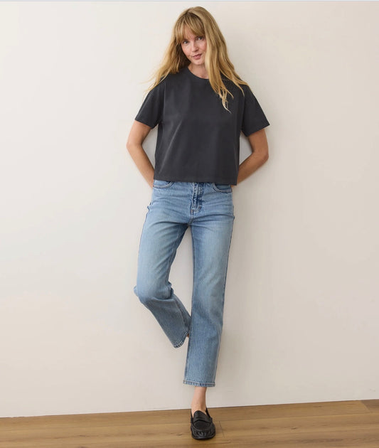 Luxe Sueded Tee in Black