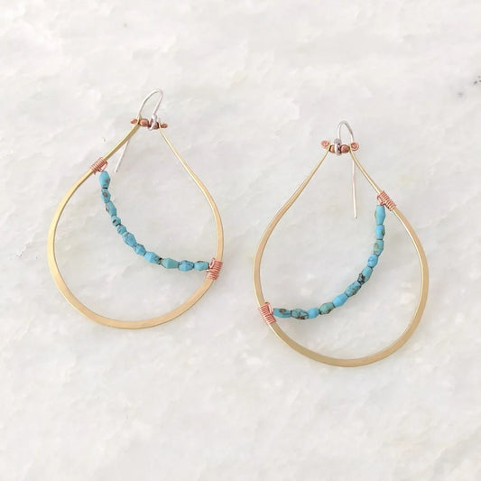 Acoma Brass & Turquoise Earring