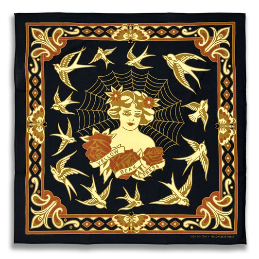 Black Spiderweb Bandana
