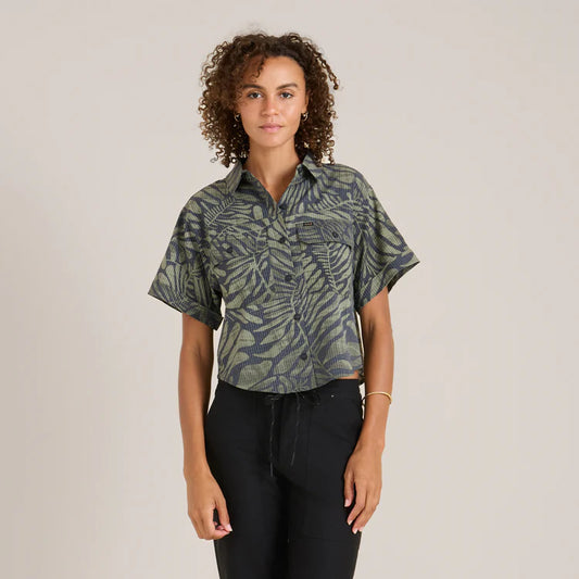 Bless Up Cropped Button Up Shirt