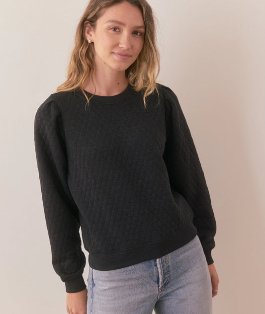 Corbet Quilted Puff Sleeve Crewneck