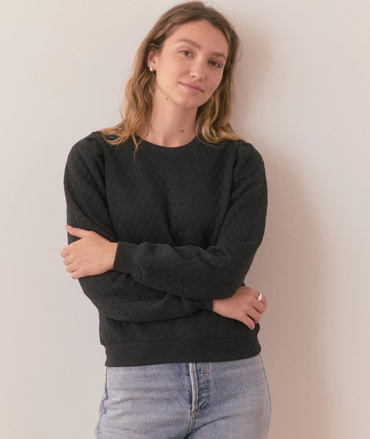 Corbet Quilted Puff Sleeve Crewneck