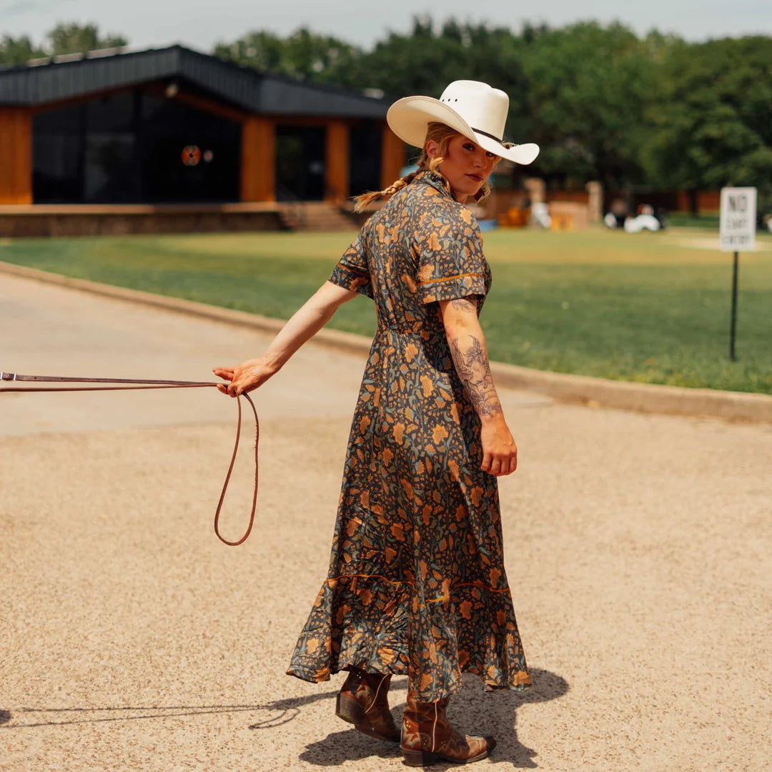 La Dahlia Dress - Copper Floral