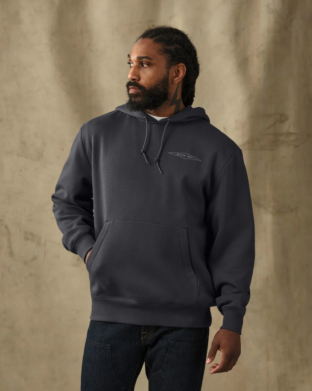 Diamond Graphic Hoodie in Faded Black