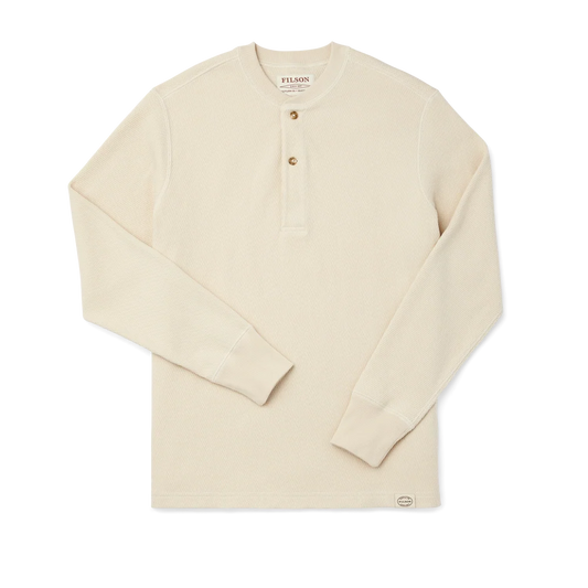 Waffle Knit Henley in Sand