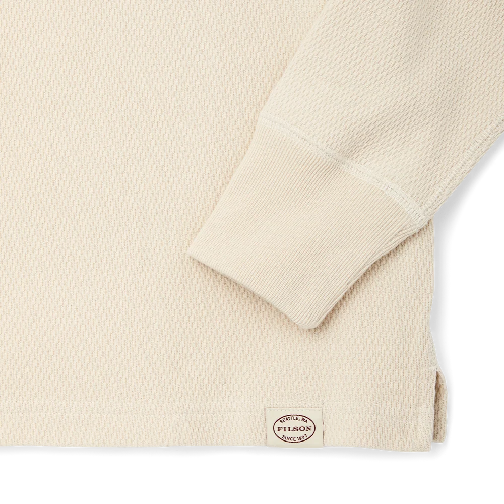 Waffle Knit Henley in Sand