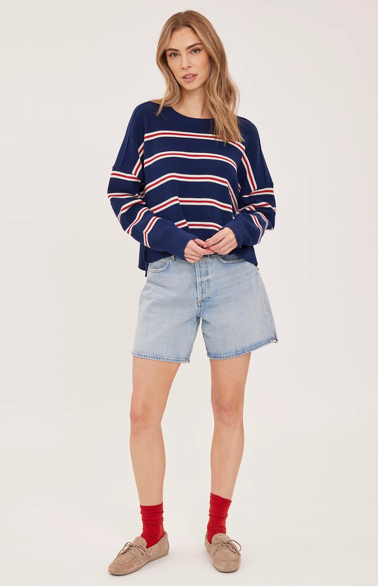 Echo Sweater - Navy Stripe