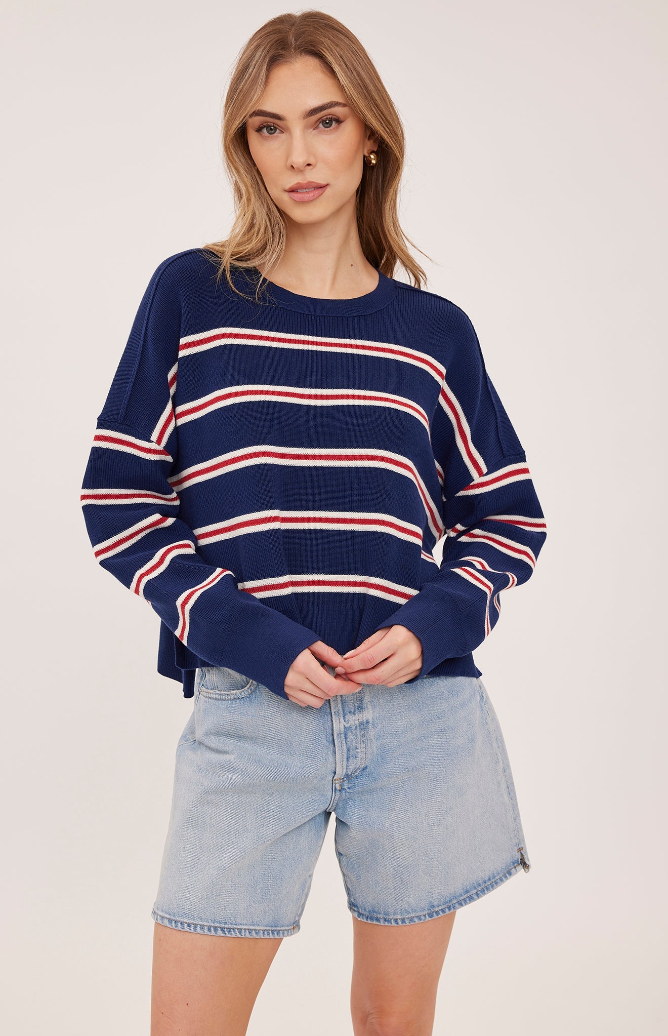 Echo Sweater - Navy Stripe
