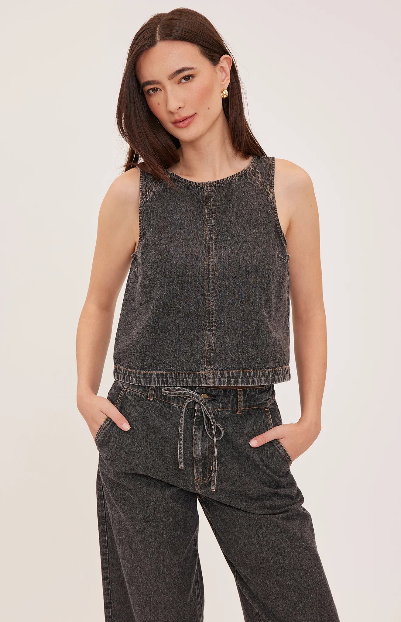 Blaise Tank in Black Wash