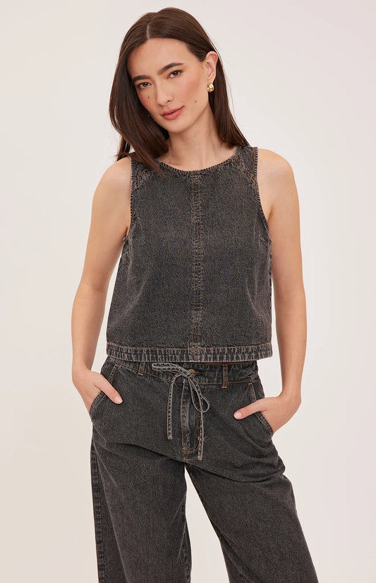 Blaise Tank in Black Wash