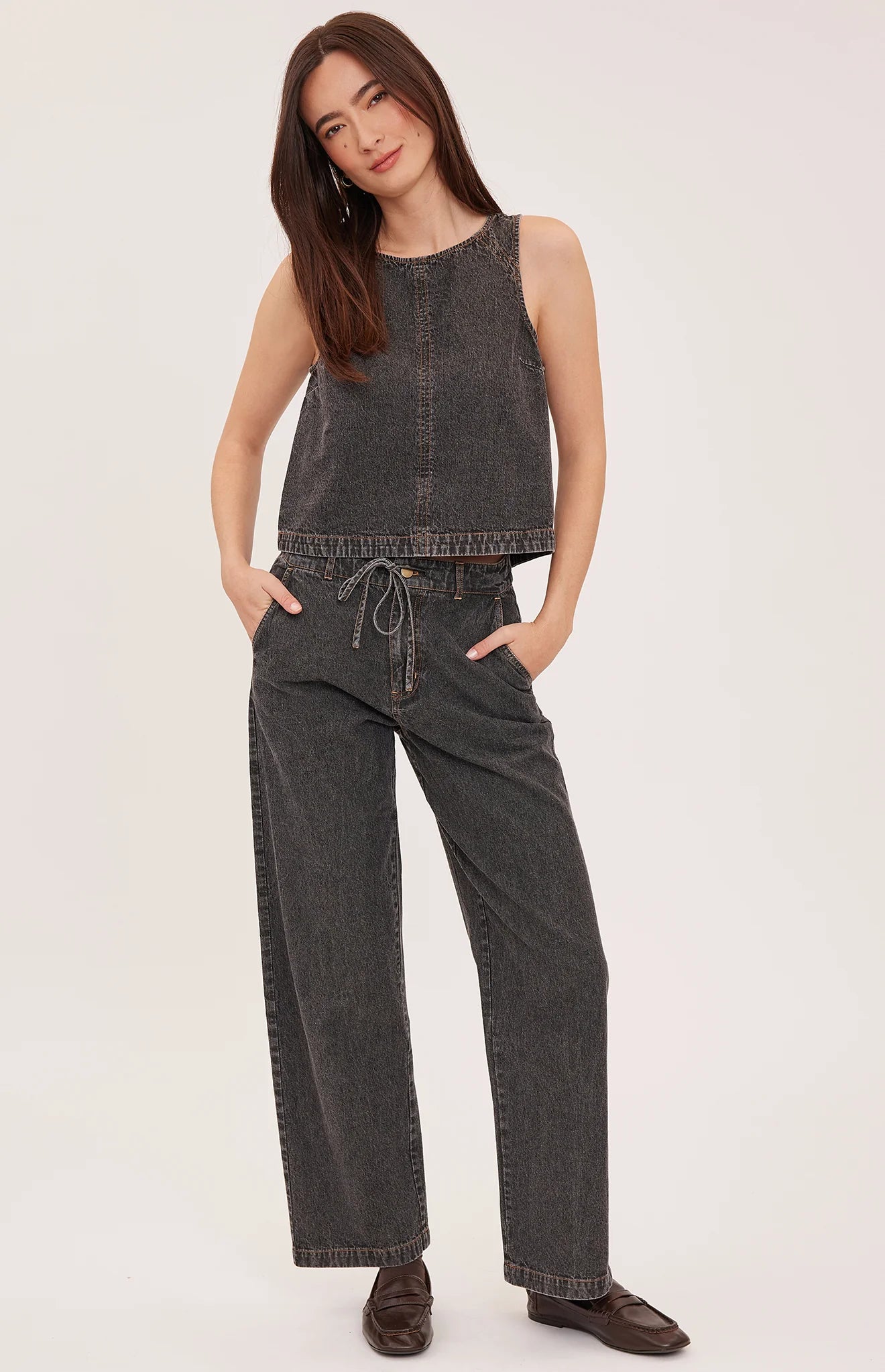 Blaise Tank in Black Wash
