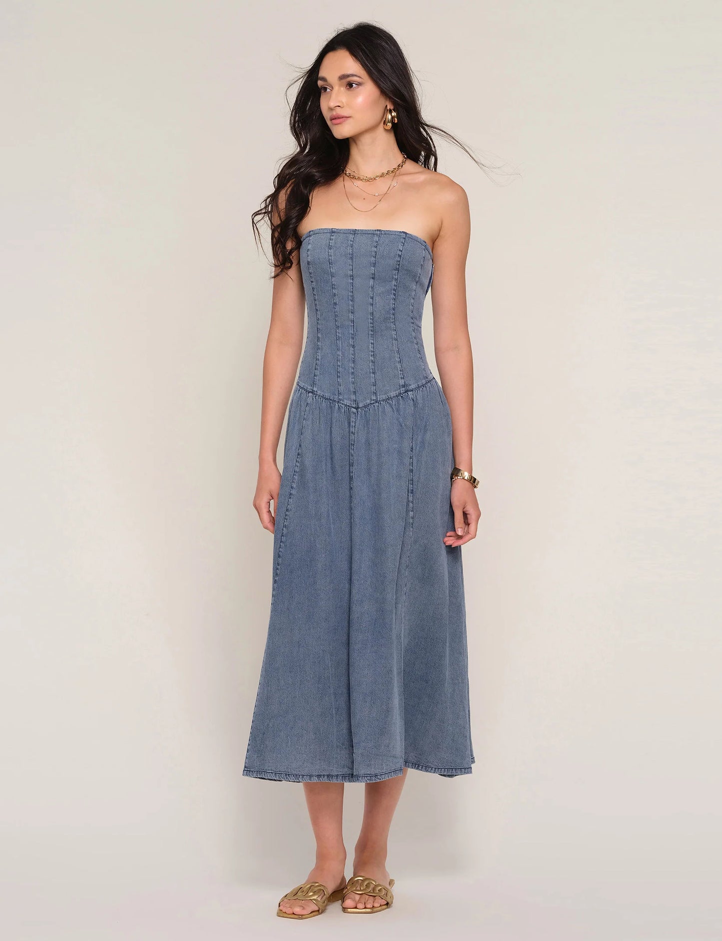 Ronan Strapless Denim Dress