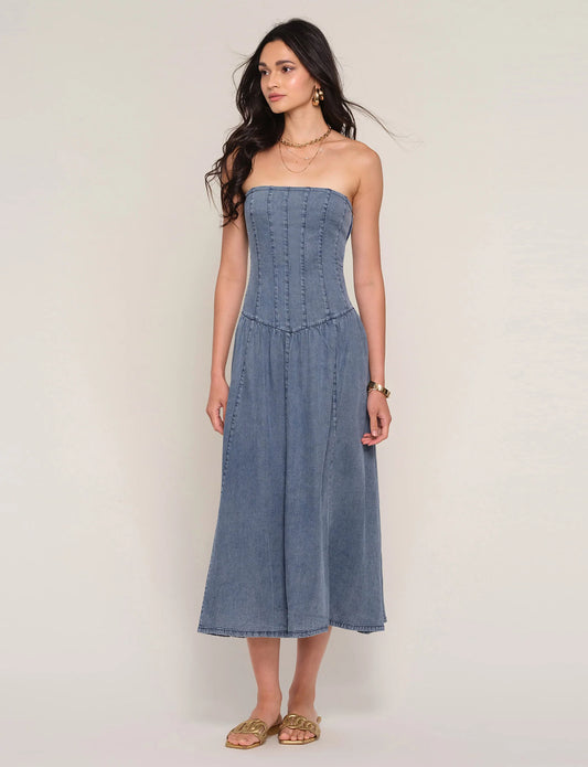Ronan Strapless Denim Dress