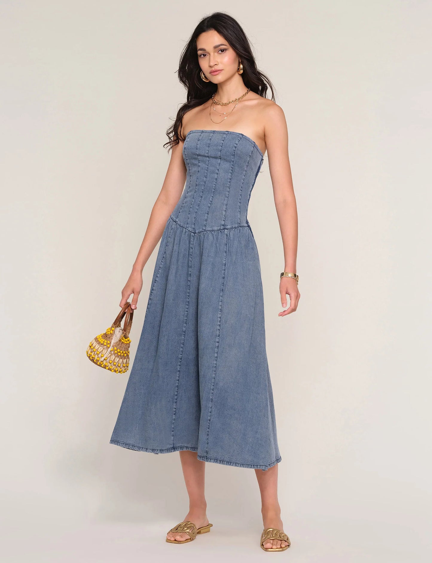Ronan Strapless Denim Dress